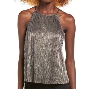 Lush Metallic Pleat Swing Camisole